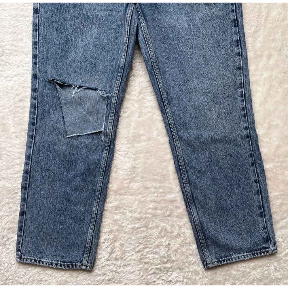 NWT Good American 90’s Duster Straight Leg Jeans in Blue950, Size 4 - Picture 12 of 16